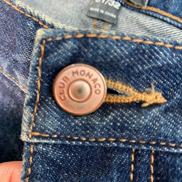 CLUB MONOCO Mens Jeans Premium Japanese Denim- 31 x 32 Indigo Blue Button Fly - Picture 8 of 13